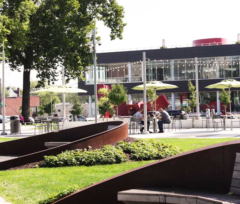 Greene Square and Cedar Rapids Public Library in Cedar Rapids, Iowa