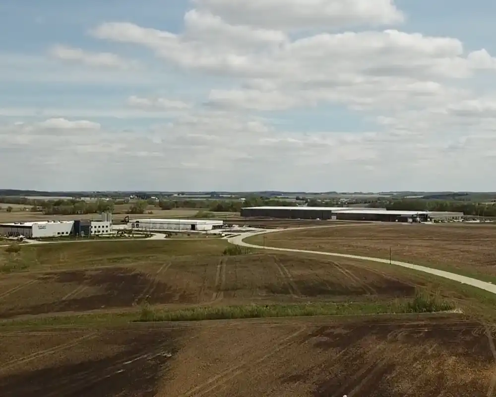 Drone image of Marion Enterprise Center land