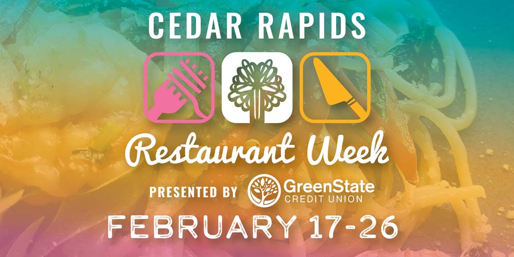 A graphic banner for Cedar Rapids Restaurant Week 2023