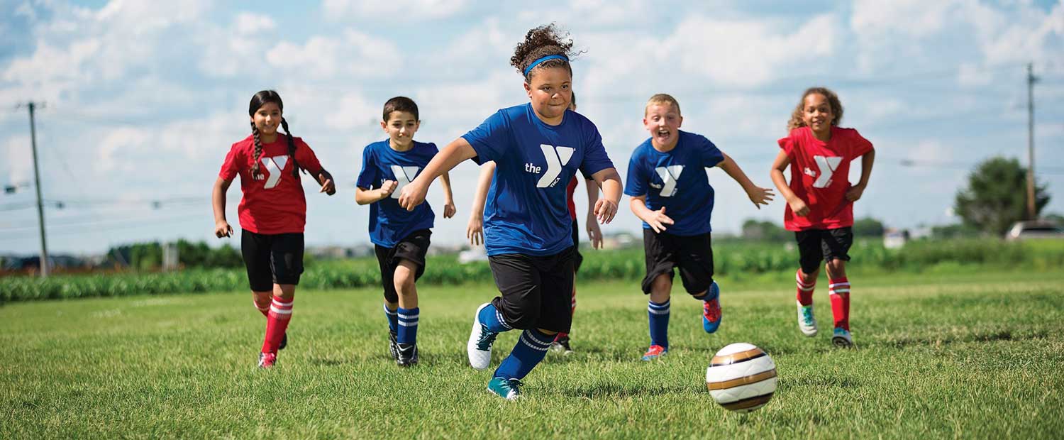 Kids playing soccer