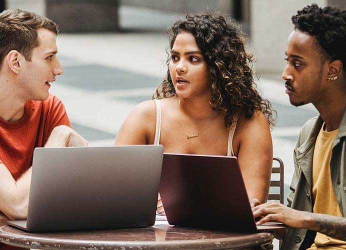 Young Professionals Meeting with Computers