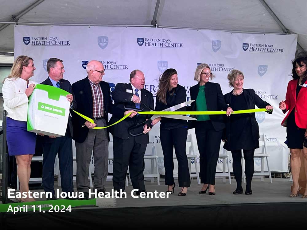 Eastern Iowa Health Center celebrates the grand opening of their new dental center in Cedar Rapids with a ribbon cutting.