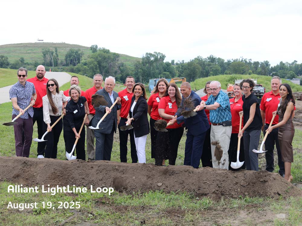 Alliant LightLine Loop Groundbreaking in Cedar Rapids, Iowa August 19, 2025.