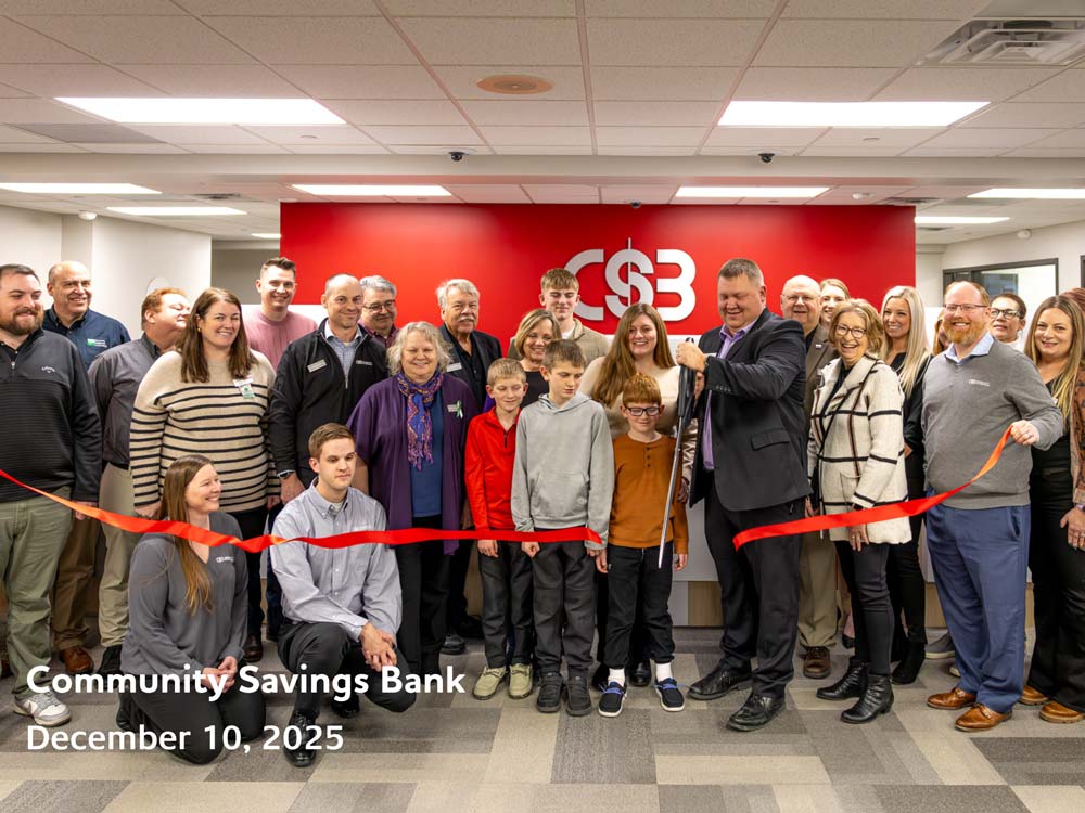 Community Savings Bank Ribbon Cutting December 10, 2025 in Downtown Cedar Rapids, Iowa