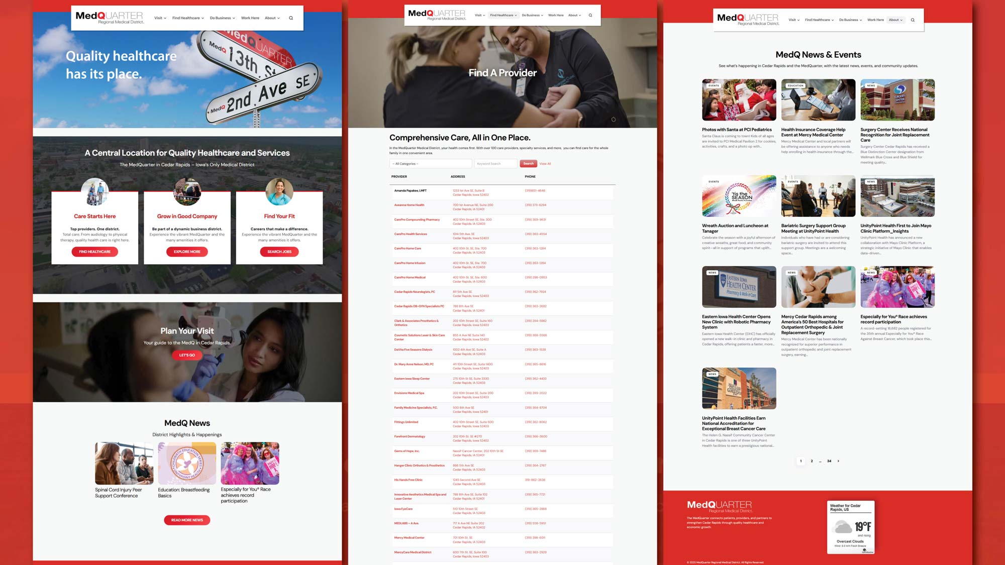 The MedQuarter Regional Medical District Website Redesign