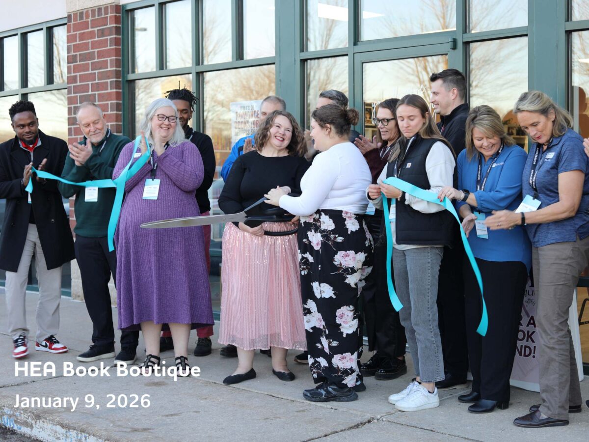 HEA Book Boutique cuts the ribbon on their new location in Cedar Rapids, Iowa on January 9, 2026.