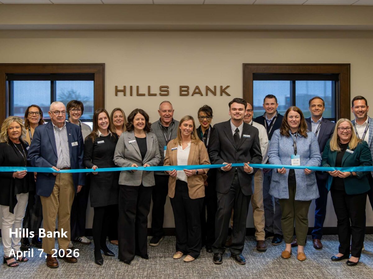 Hills Bank ribbon cutting on April 7, 2026 in Cedar Rapids, Iowa